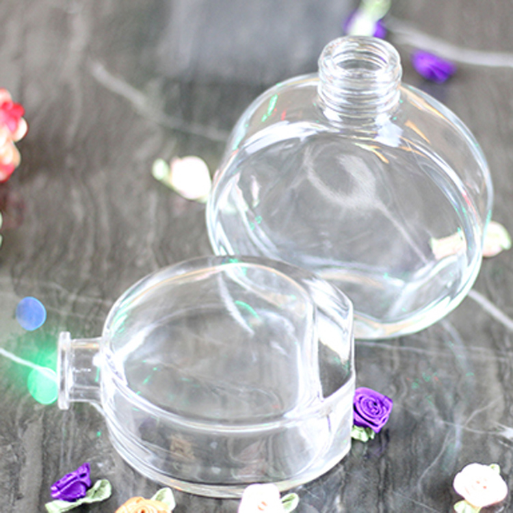 150ml Factory Direct Flat circle Transparent High-Grade Glass Scented Perfume Cosmetics Vase