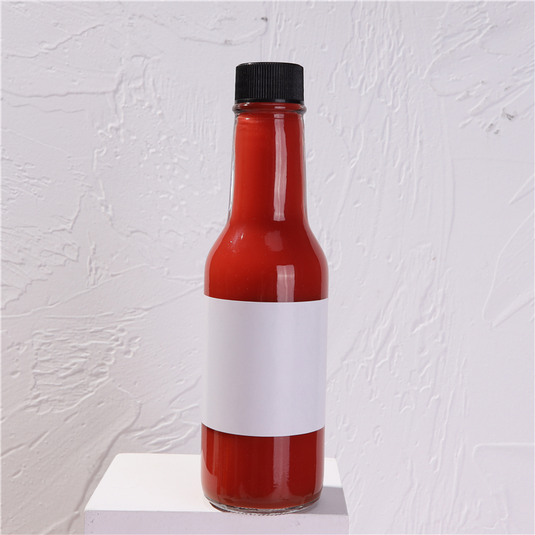 150ml Sauce Glass Bottle With Wide Plastic Black Cover Kitchen BBQ Classic Bottle Type Flint Glass Bottle