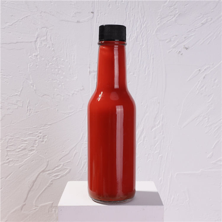 150ml Sauce Glass Bottle With Wide Plastic Black Cover Kitchen BBQ Classic Bottle Type Flint Glass Bottle