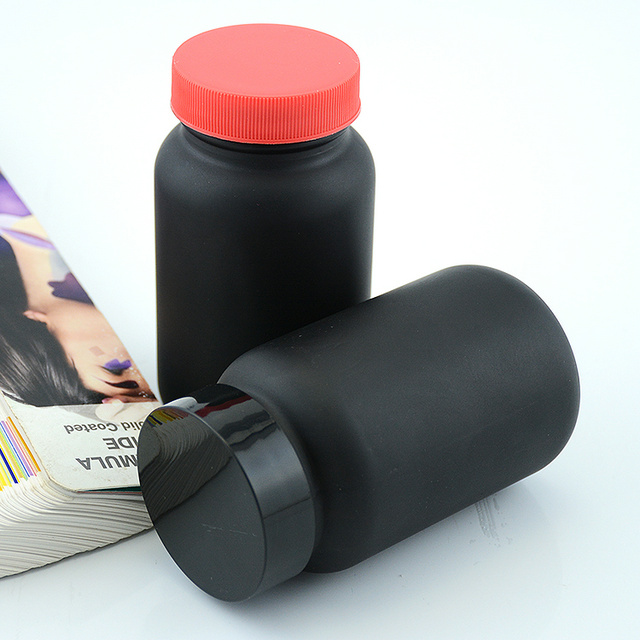 150ml black wide-mouth glass bottle medical pill bottles with silver aluminum lid