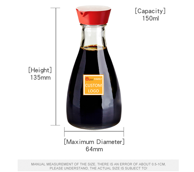 150ml clear plastic cover glass bbq sauce bottle in packaging,manufacturer soy sauce bottle with plastic cap