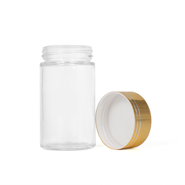 150ml custom empty clear glass medicine capsule pill bottle packaging