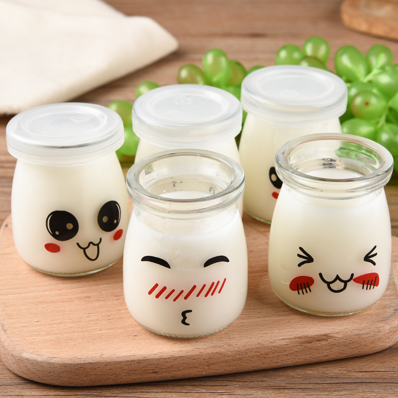 150ml customized logo glass jelly jar glass dessert jar with white plastic cap frasco de vidrio
