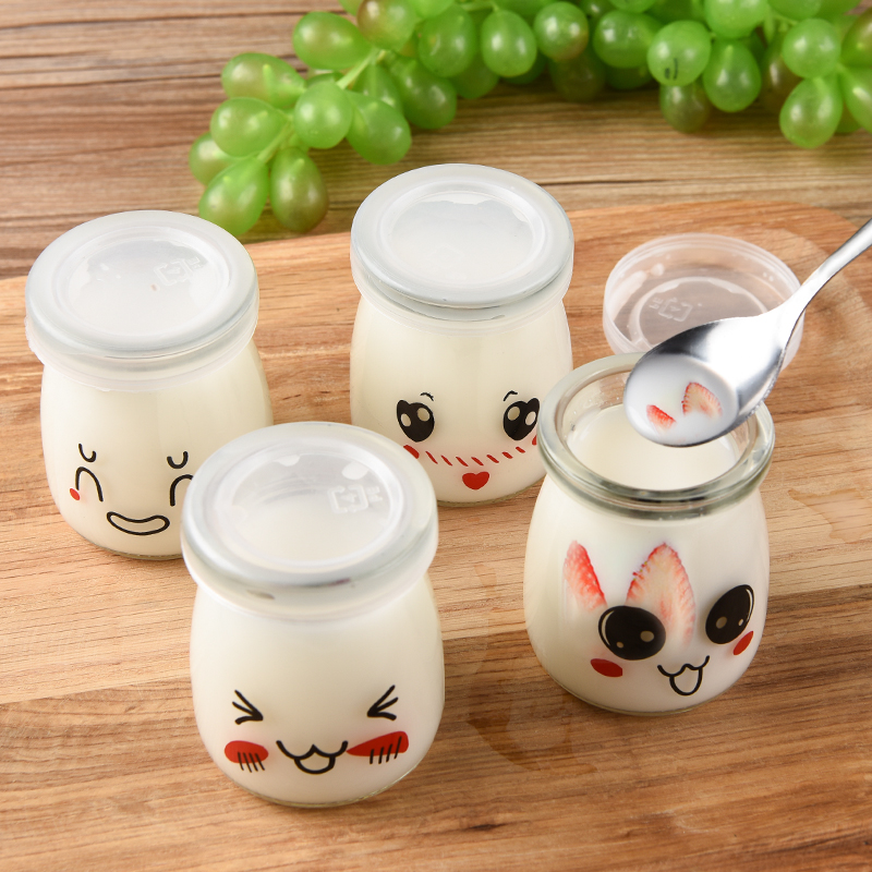 150ml customized logo glass jelly jar glass dessert jar with white plastic cap frasco de vidrio