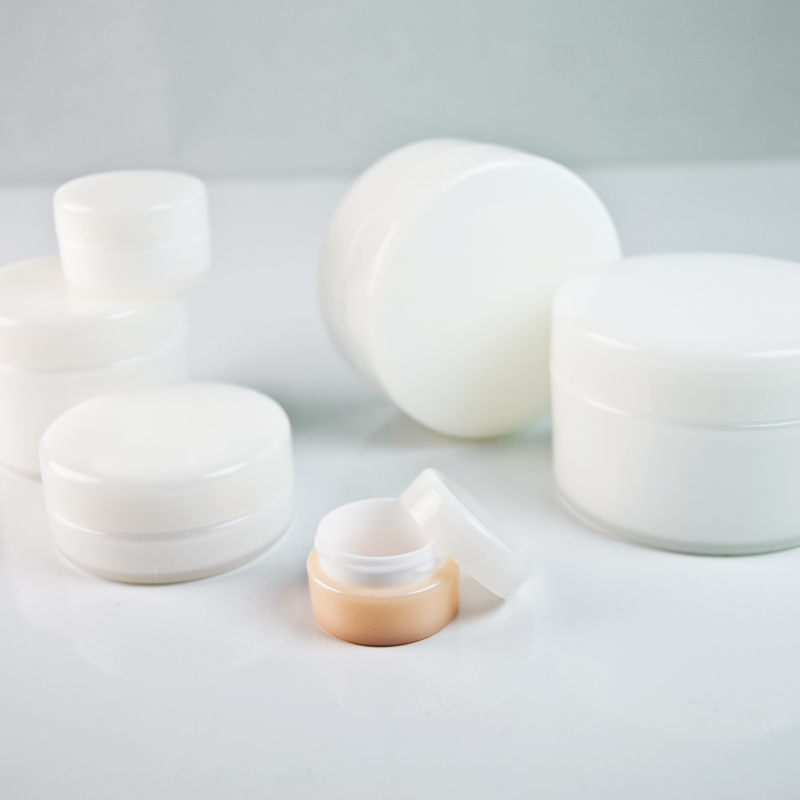 150ml cylinder PP plastic white cosmetic cream jar
