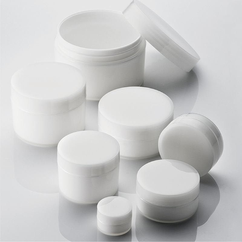 150ml cylinder PP plastic white cosmetic cream jar