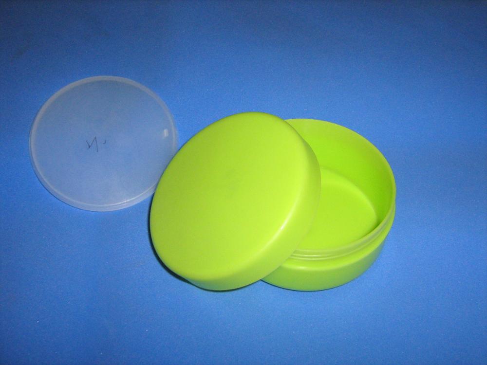 150ml flat plastic jar, round 3 piece cosmetic, medical, grease, cream, paste, powder packaging jar