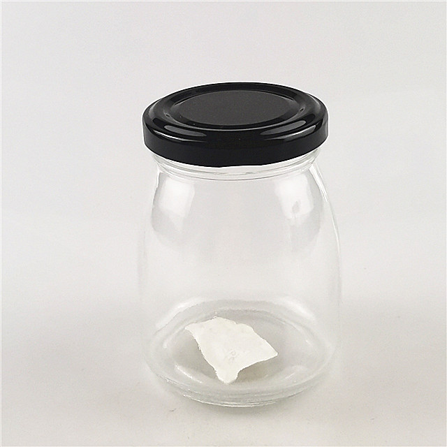 150ml glass containers storage jar food for pudding with metal lid