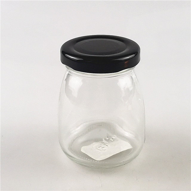 150ml glass containers storage jar food for pudding with metal lid