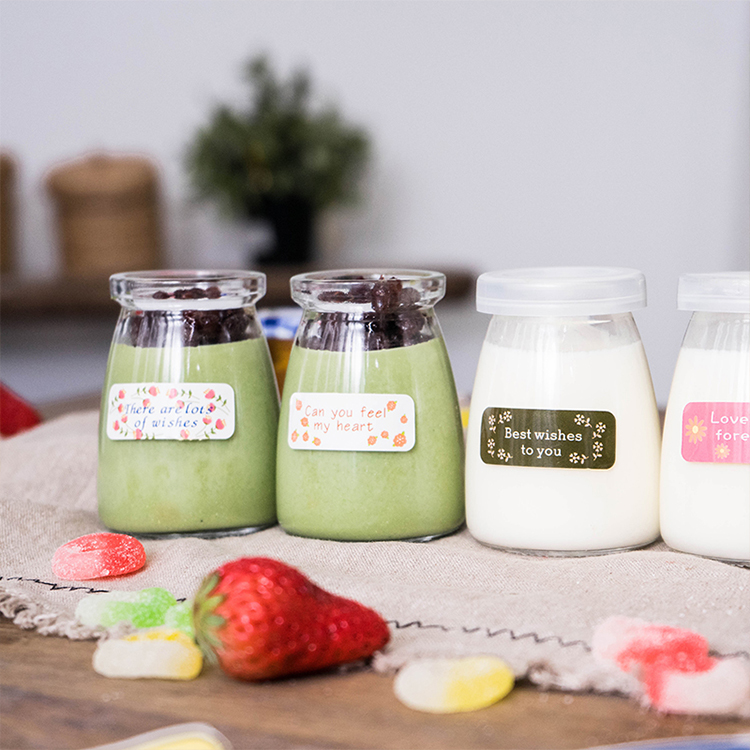 150ml glass pudding jam jar with logo printing