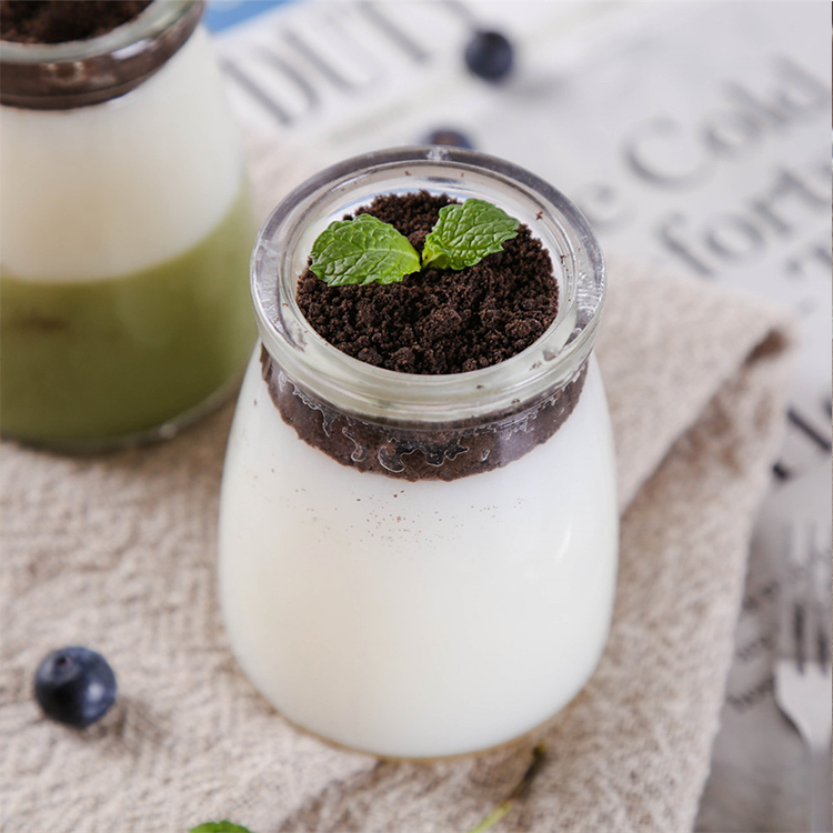 150ml glass pudding jam jar with logo printing