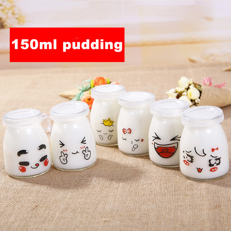 150ml glass pudding jam jar with logo printing