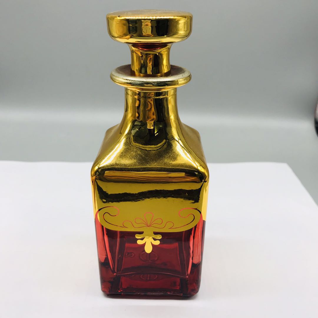 150ml gold silver painting glass decanter for attar perfume oil display