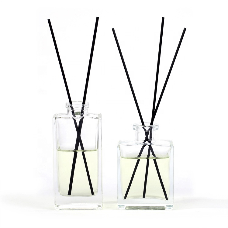 150ml rectangle shape clear glass diffuser glass bottle air aroma with cork