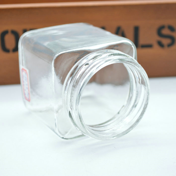 150ml square clear glass jar for jam and pickle with metal lid