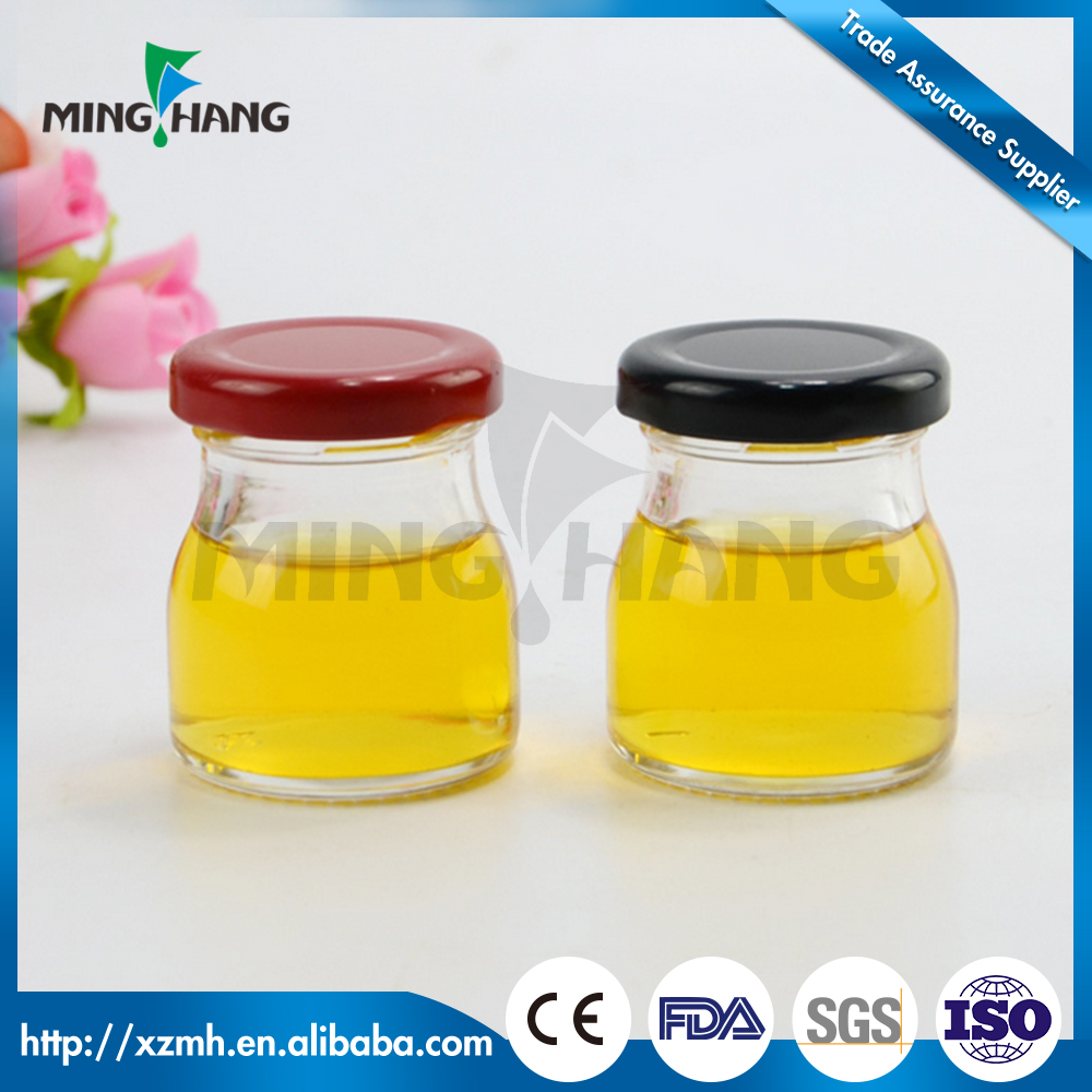 150ml yogurt glass jar/pudding glass bottle 200ml yogurt pudding glass jar with aluminum plastic cap