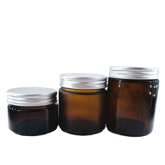 150ml200ml250ml amber color wide mouth candle cream cosmetic glass jar with sliver lid