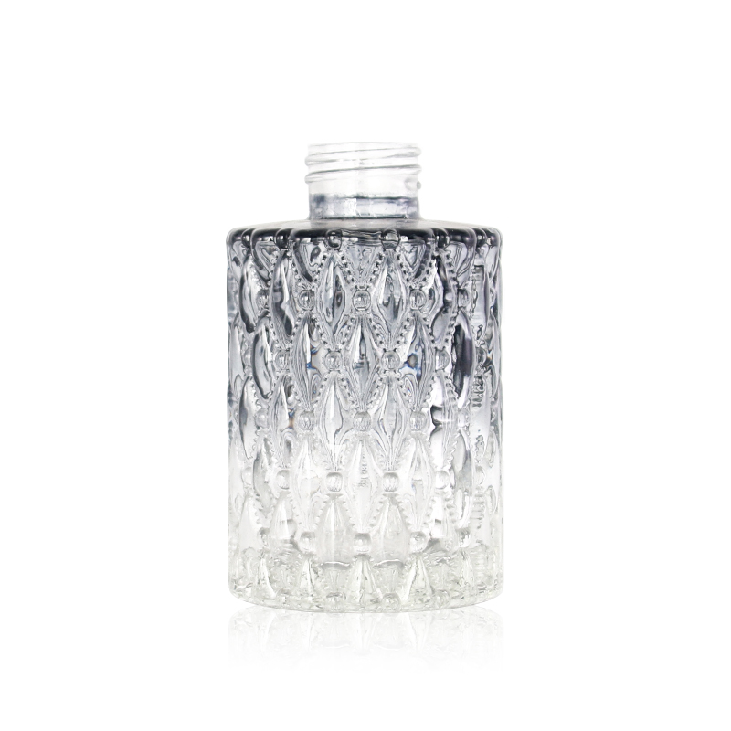 155ml round empty custom gradient color glass reed diffuser bottle with wood lid