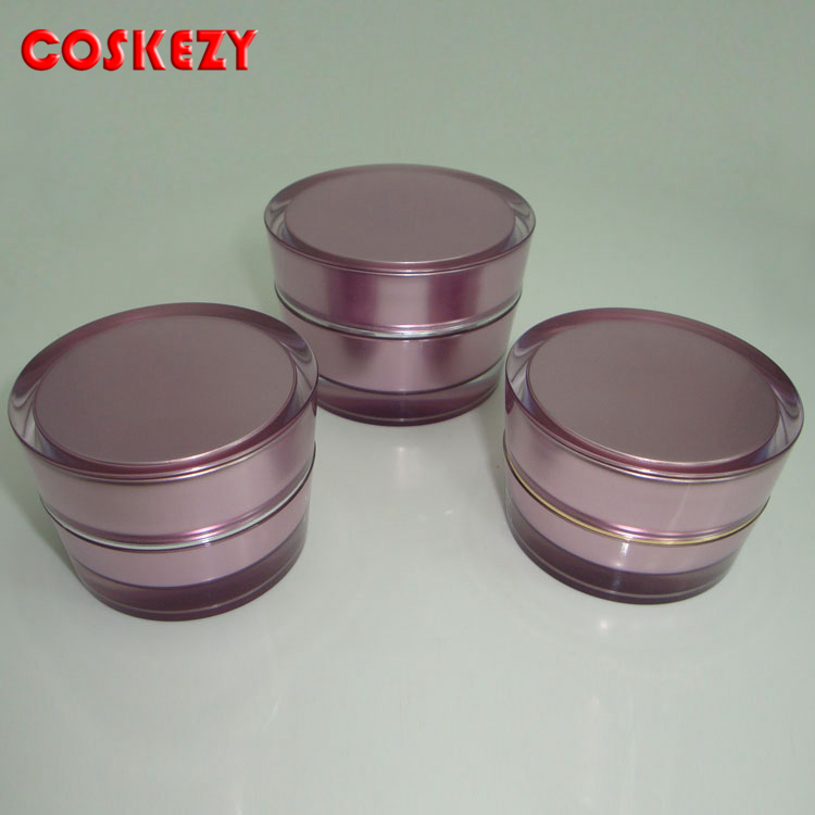 15G 30G 50G Pink eye cream plastic round bottle container, plastic cream jars and silver lids made in China