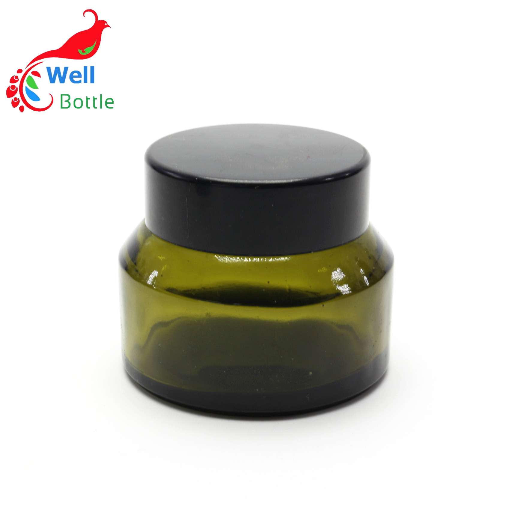 15ML 30ML 50ML Inclined Shoulder Glass Cosmetic Cream Jar with screw cap SJ-003RL