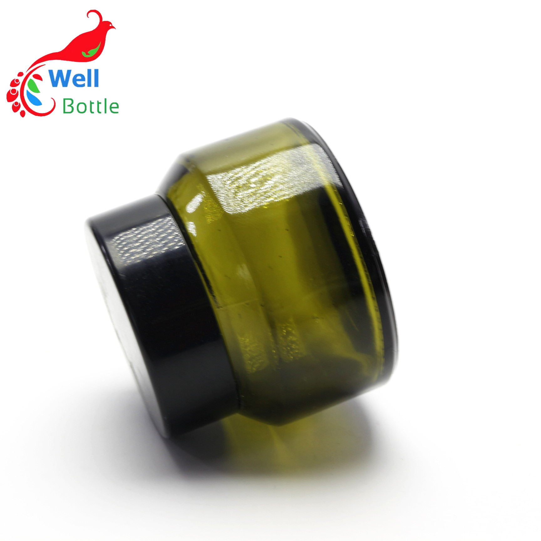 15ML 30ML 50ML Inclined Shoulder Glass Cosmetic Cream Jar with screw cap SJ-003RL