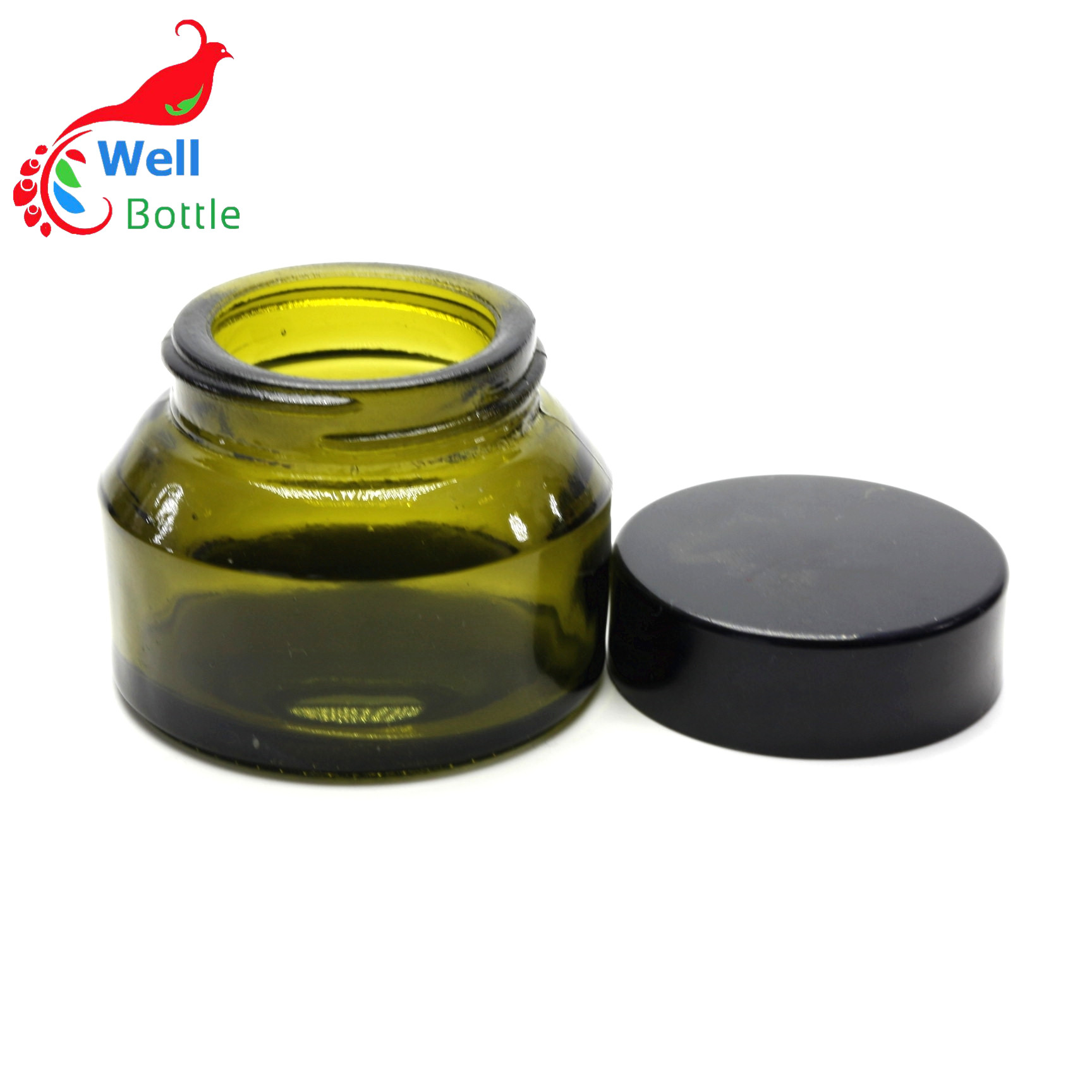 15ML 30ML 50ML Inclined Shoulder Glass Cosmetic Cream Jar with screw cap SJ-003RL
