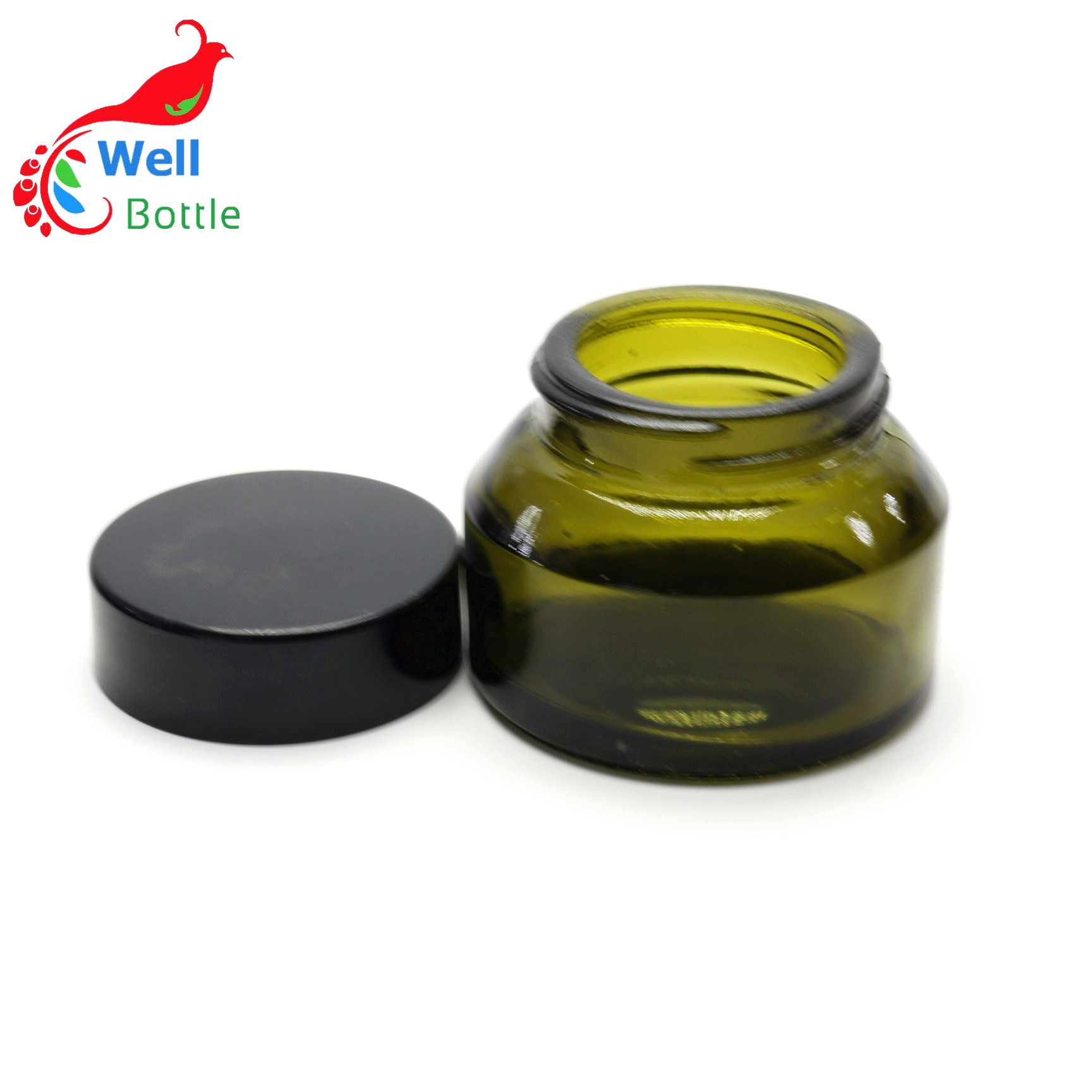 15ML 30ML 50ML Inclined Shoulder Glass Cosmetic Cream Jar with screw cap SJ-003RL