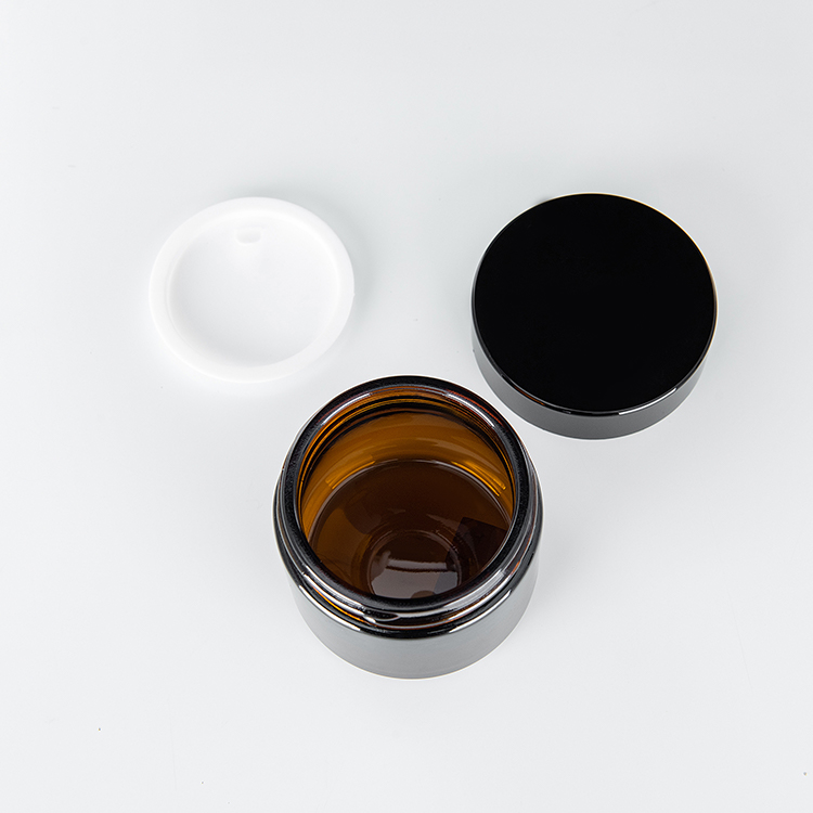 15Ml 20g 30Ml 50Ml Frosted Amber Clear Blue glass Cream Jar With Aluminum Screw Lid