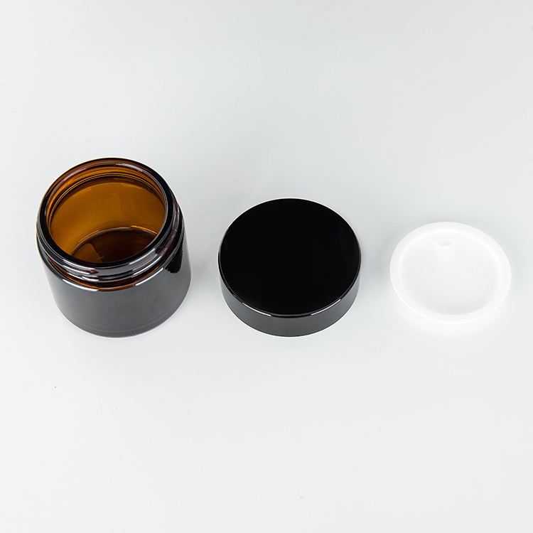 15Ml 20g 30Ml 50Ml Frosted Amber Clear Blue glass Cream Jar With Aluminum Screw Lid
