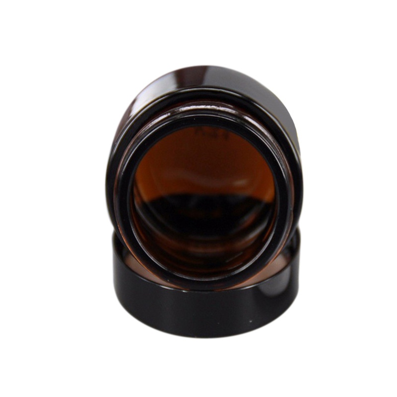 15Ml 30Ml 50Ml Cosmetic Amber Glass Empty Cream Jar With black Cap