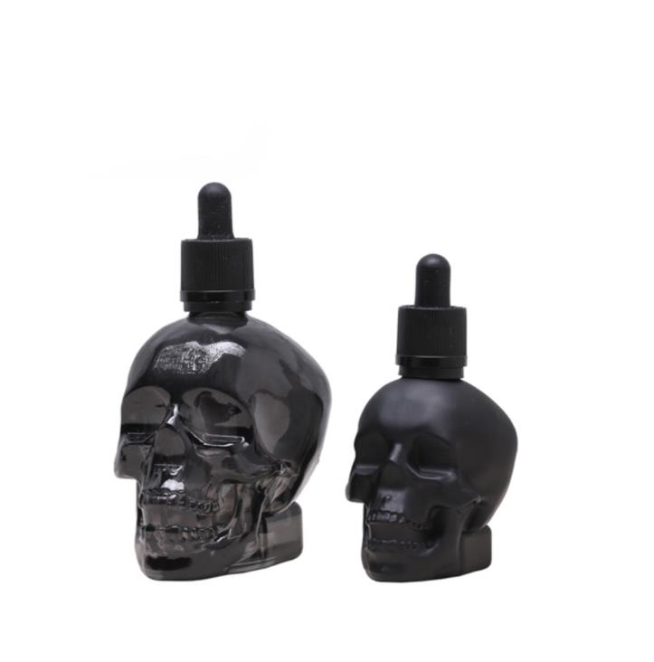 15Ml 30Ml 50Ml black Skull Head Glass Dropper Bottle For Essential Oil