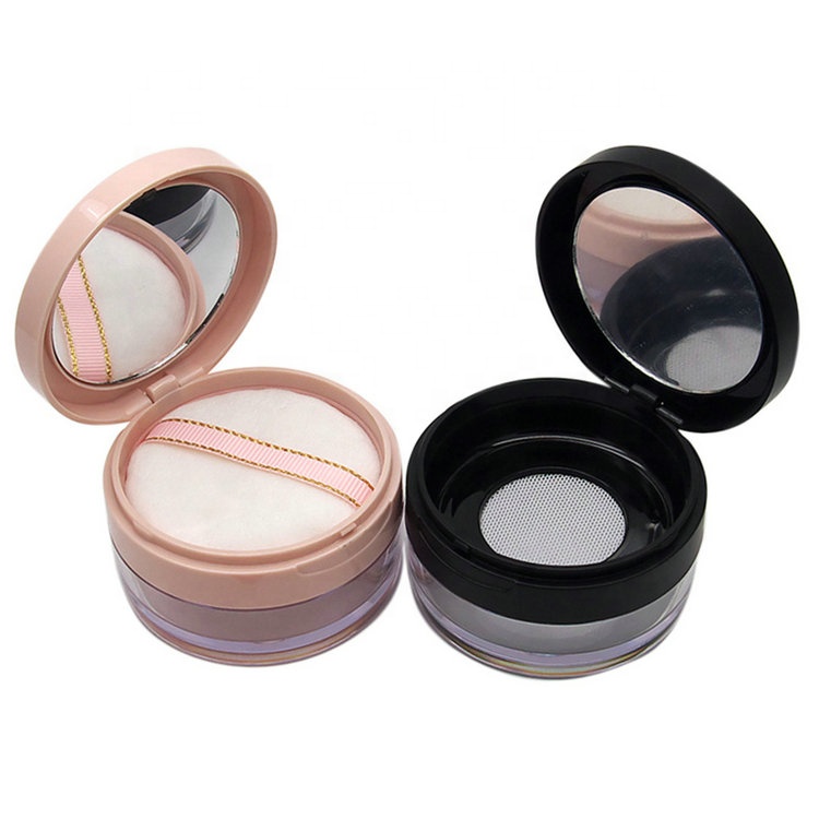 15g/0.53oz Transparent Acrylic Empty Refillable Powder Puff Box Make-up Loose Powder Box Powder Container With Puff and Mirror