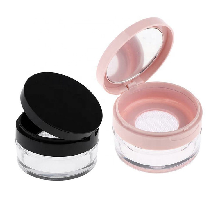 15g/0.53oz Transparent Acrylic Empty Refillable Powder Puff Box Make-up Loose Powder Box Powder Container With Puff and Mirror