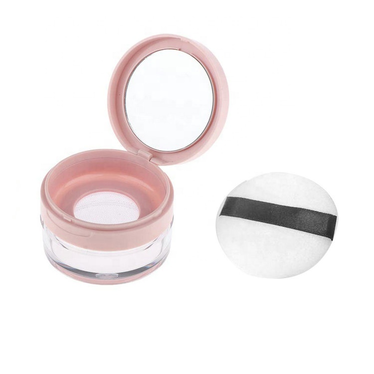 15g/0.53oz Transparent Acrylic Empty Refillable Powder Puff Box Make-up Loose Powder Box Powder Container With Puff and Mirror