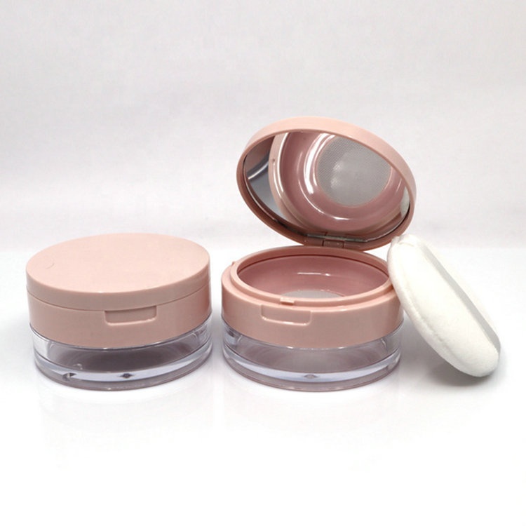 15g/0.53oz Transparent Acrylic Empty Refillable Powder Puff Box Make-up Loose Powder Box Powder Container With Puff and Mirror