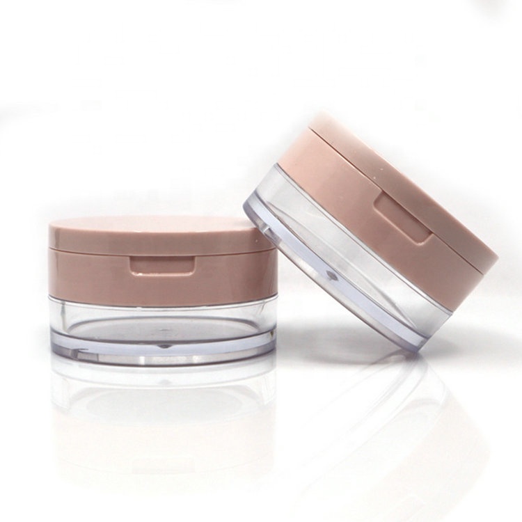 15g/0.53oz Transparent Acrylic Empty Refillable Powder Puff Box Make-up Loose Powder Box Powder Container With Puff and Mirror