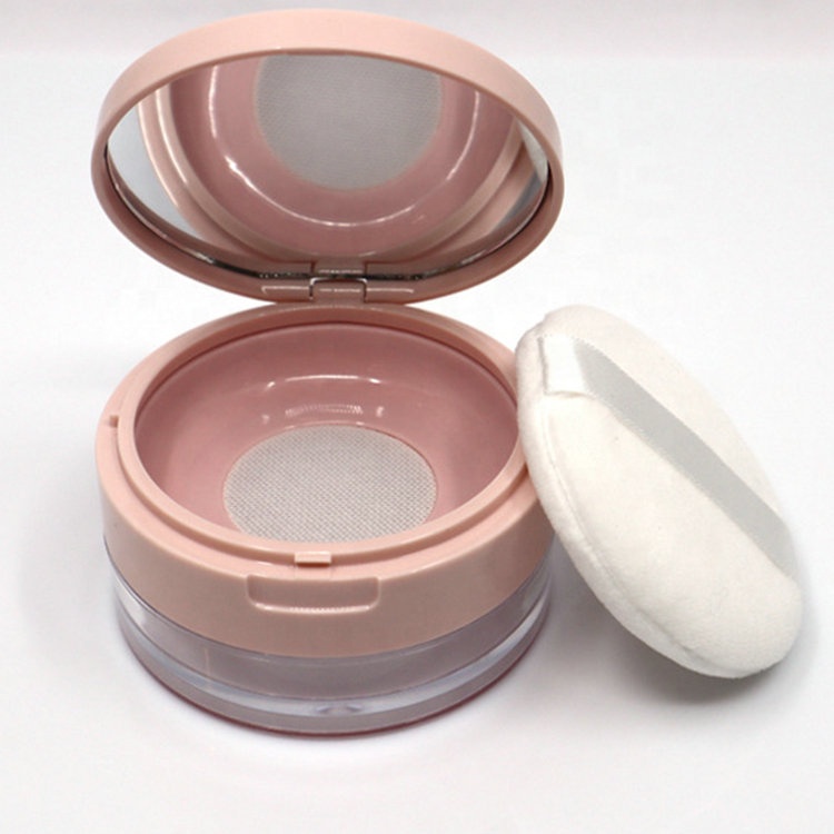 15g/0.53oz Transparent Acrylic Empty Refillable Powder Puff Box Make-up Loose Powder Box Powder Container With Puff and Mirror