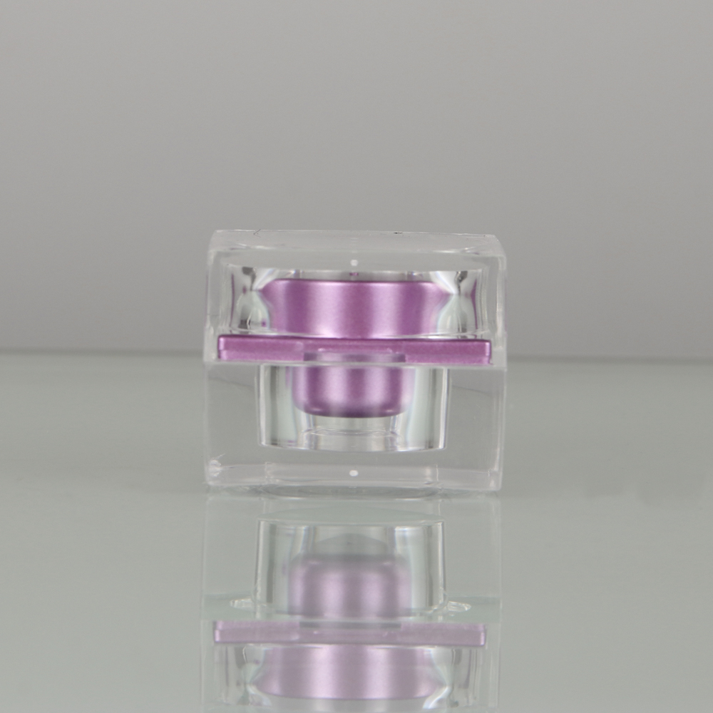 15g 10g 5g Cream Purple Square Shape Cream Jars With Screw Cap Cosmetic Cream Containers