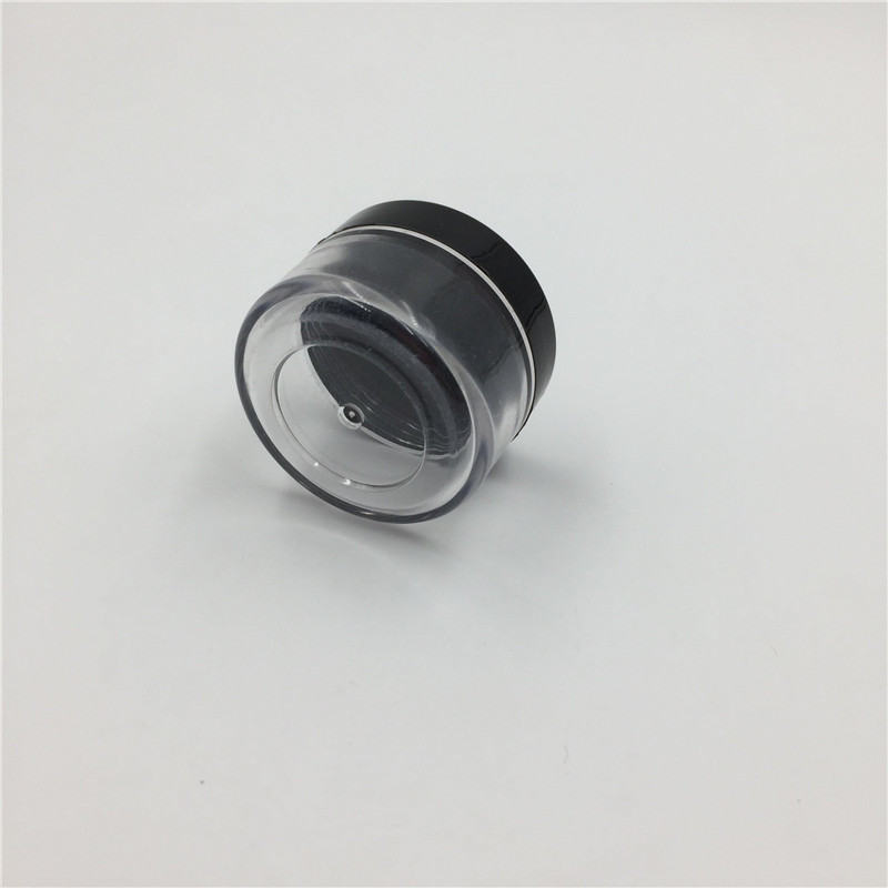 15g 15ml Small Clear Cream Jar, Plastic Pot Box Mini Cosmetic Container with Black Lids
