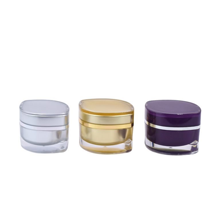 15g 1oz 30g 50g double wall eye shape gold silver purple acrylic bottle cosmetic eye face cream jar skin care packaging with
