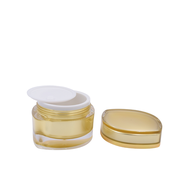 15g 1oz 30g 50g double wall eye shape gold silver purple acrylic bottle cosmetic eye face cream jar skin care packaging with
