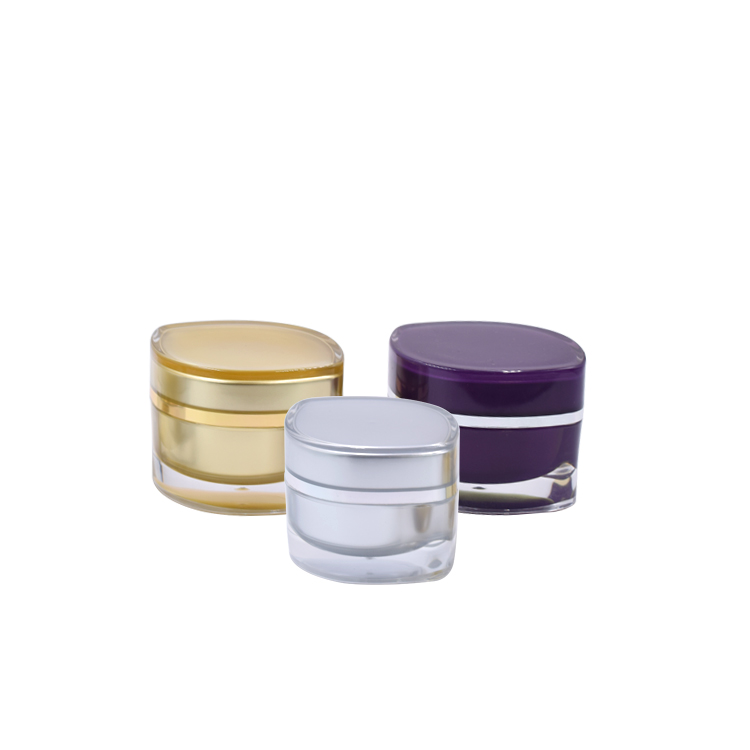 15g 1oz 30g 50g double wall eye shape gold silver purple acrylic bottle cosmetic eye face cream jar skin care packaging with