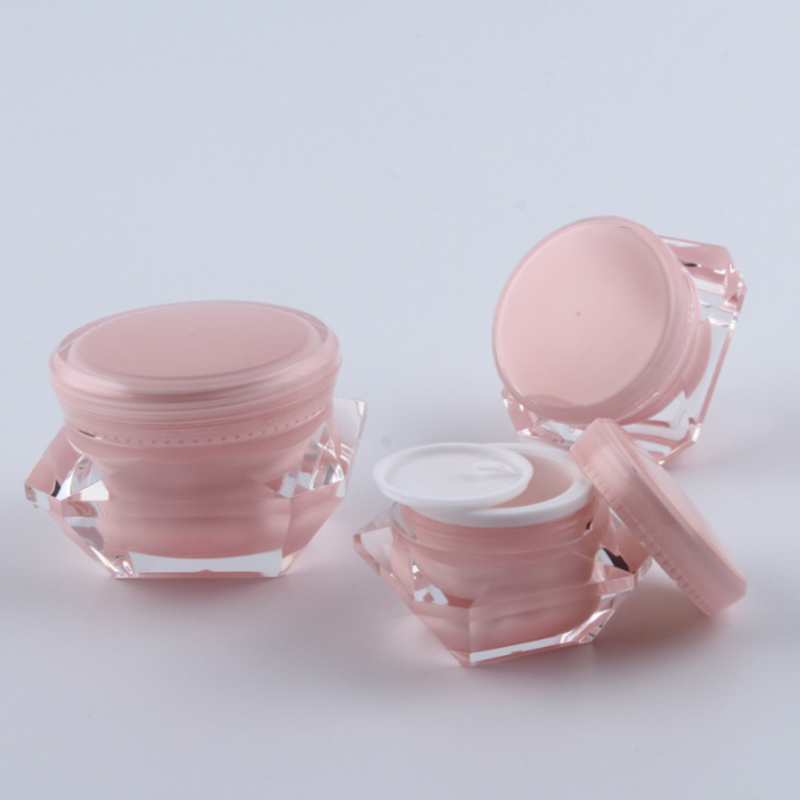 15g 1oz 50ml Round Custom Empty Luxury Plastic Face Cream diamond shape acrylic cosmetic jar