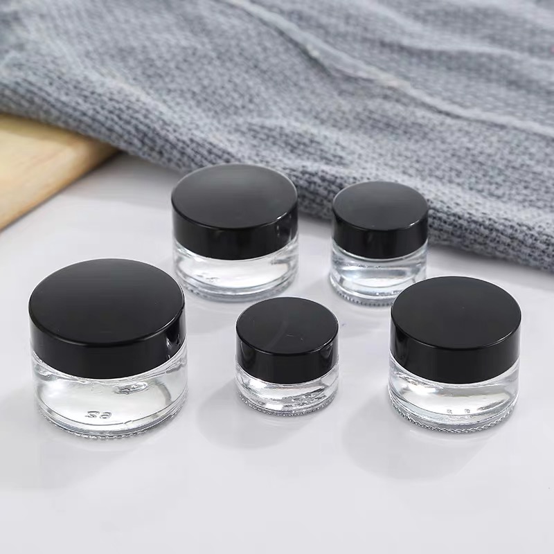15g 20g 10g 5g clear round screw top eye cream jar skin care body lotion glass jar cosmetic containers glass bottles with lids