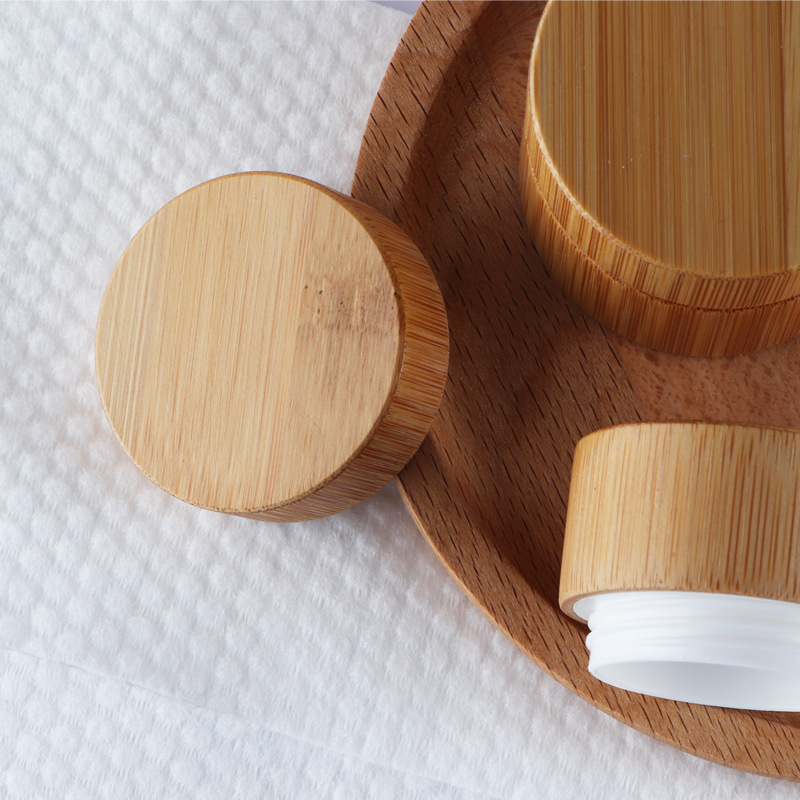 15g 20g 30g 50g 100g Cosmetic Packaging Natural Bamboo Glass Jar With Bamboo Lid