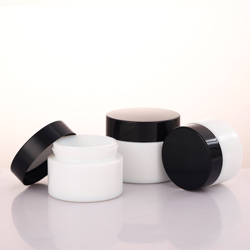 15g 20g 30g 50g 100g Porcelain Glass Cosmetic Cream Jar with Gold Silver Black or White PP Cap