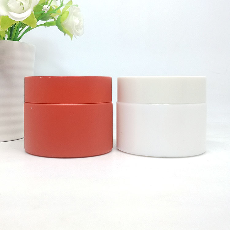 15g 20g 30g 50g 100g Wide mouth recycled eco-friendly face cream jar 50g pink and white Opal white glass cosmetic jar with lid