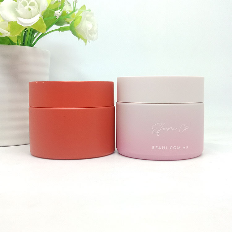 15g 20g 30g 50g 100g Wide mouth recycled eco-friendly face cream jar 50g pink and white Opal white glass cosmetic jar with lid