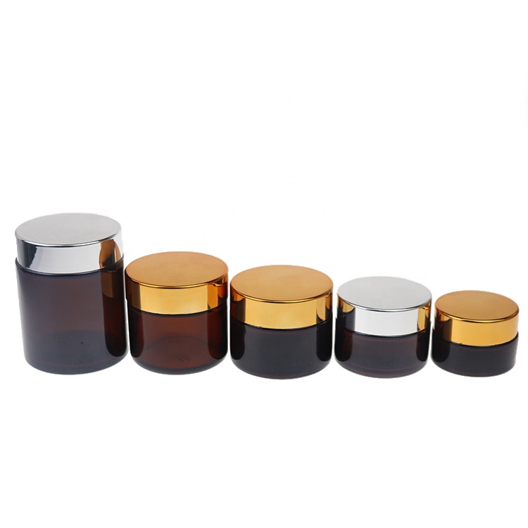 15g 20g 30g 50g 100g amber cosmetic glass cream jar with screw cap