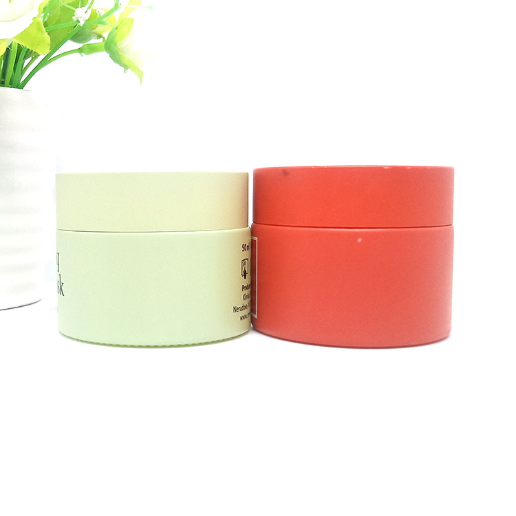15g 20g 30g 50g 100g custom color pink and green opal white glass container cream jar pink glass cosmetic jar with plastic lid
